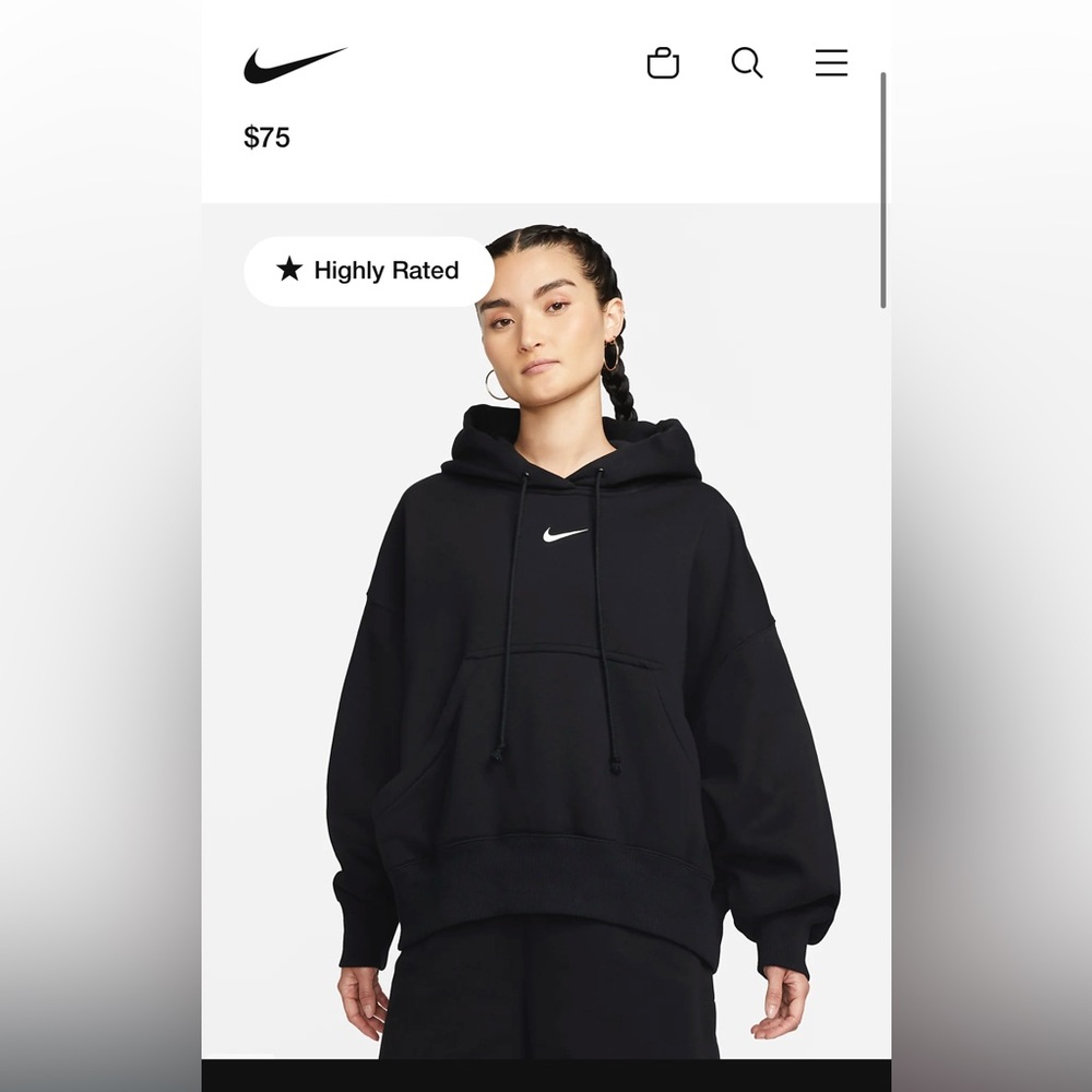 Women’s black small sportswear fleece sweatshirt